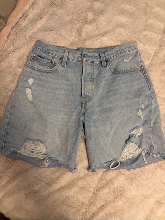 Levi's Pants - Levi's 501 Light Blue Distressed High-Rise Jean Shorts